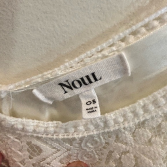 NOUL Sz O/S Baby Doll Crochet Layer Spaghetti Straps Lined Tank Top Blouse - Picture 6 of 7